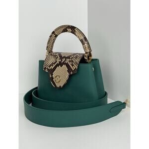 Louis Vuitton Capucines BB Python & Leather Bag Emerald Green with Gold Hardware